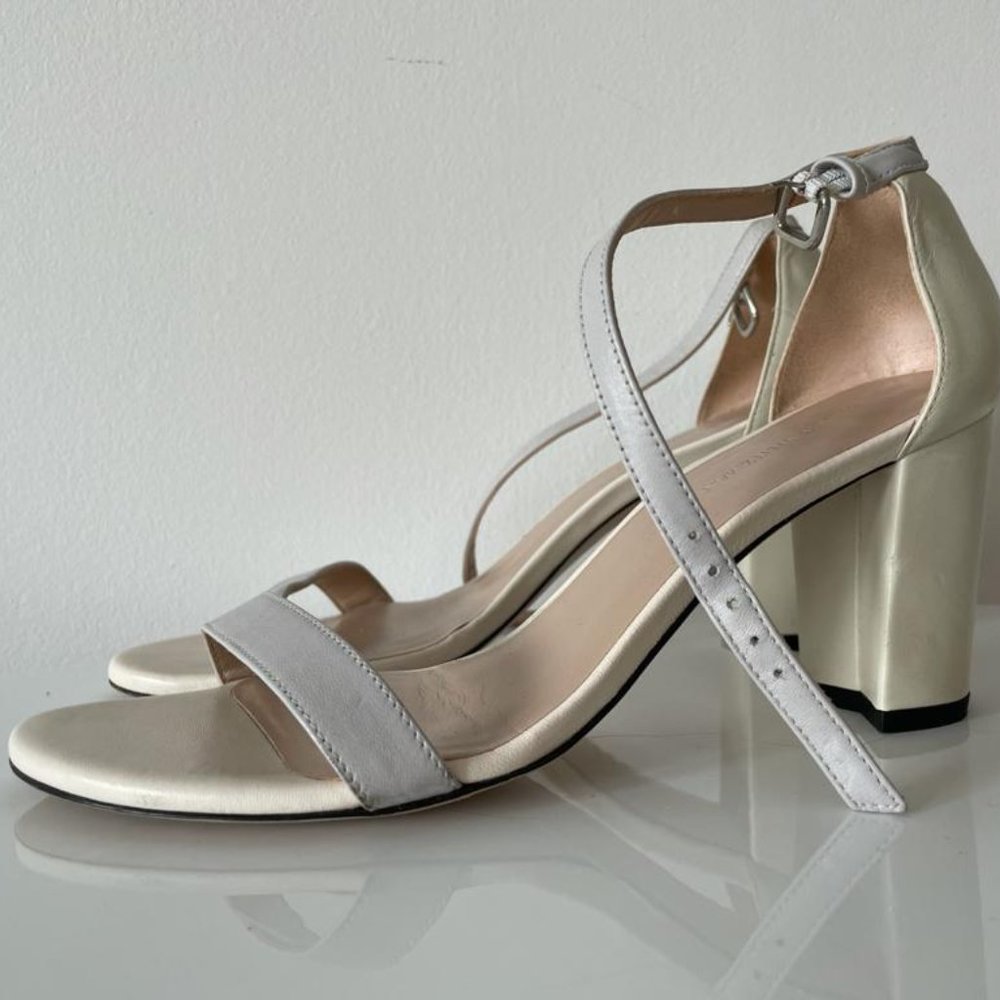 Stuart Weitzman beige sandal heels